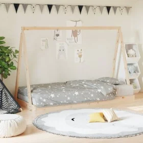 Estructura de cama infantil madera maciza de pino 90x190 cm de , Cunas y camas para niños - Ref: Foro24-834531, Precio: 114,2...