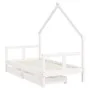 Children's bed frame with drawers made of white pine wood 80x160 cm by , Cribs and beds for children - Ref: Foro24-834544, Pr...