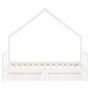 Children's bed frame with drawers made of white pine wood 80x160 cm by , Cribs and beds for children - Ref: Foro24-834544, Pr...