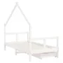 Children's bed frame with drawers made of white pine wood 80x160 cm by , Cribs and beds for children - Ref: Foro24-834544, Pr...