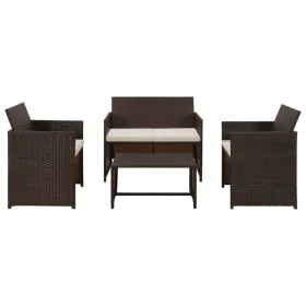 Garden furniture set, 4 pieces, with brown synthetic rattan cushions. by , Garden sets - Ref: Foro24-43908, Price: 210,56 €, ...