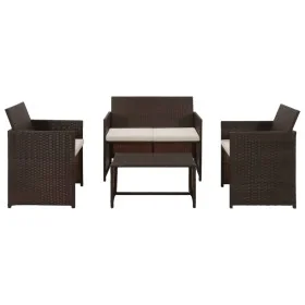 Gartenmöbel-Set, 4-teilig, mit braunen Kunststoff-Rattan-Kissen. von , Gartensets - Ref: Foro24-43908, Preis: 210,56 €, Rabat...