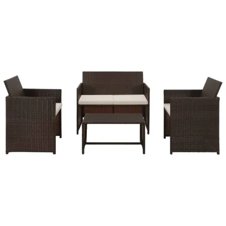 Gartenmöbel-Set, 4-teilig, mit braunen Kunststoff-Rattan-Kissen. von , Gartensets - Ref: Foro24-43908, Preis: 213,11 €, Rabat...