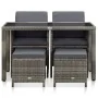 5-piece garden dining set with gray synthetic rattan cushions by , Garden sets - Ref: Foro24-46535, Price: 429,89 €, Discount: %