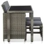 Garten-Essgruppe 5-teilig mit grauen Polstern aus synthetischem Rattan von , Gartensets - Ref: Foro24-46535, Preis: 429,89 €,...