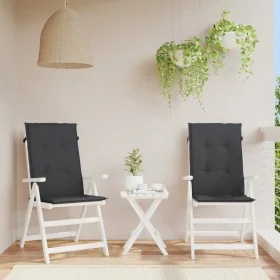Garden chair cushion high backrest 2 units black fabric 120x50x3cm by , Cushions for chairs and sofas - Ref: Foro24-47538, Pr...
