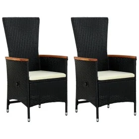 Garden chairs 2 units with black synthetic rattan cushions by , Garden chairs - Ref: Foro24-47675, Price: 261,35 €, Discount: %