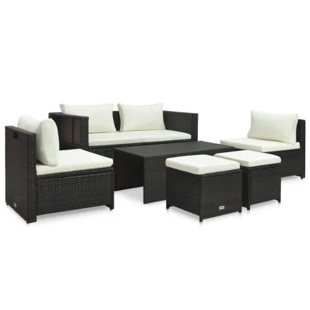 Garden furniture set 6 pieces with brown synthetic rattan cushions by , Garden sets - Ref: Foro24-47808, Price: 517,43 €, Dis...