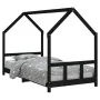 Estructura de cama para niños madera de pino negro 90x200 cm de , Cunas y camas para niños - Ref: Foro24-835720, Precio: 155,...
