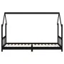 Estructura de cama para niños madera de pino negro 90x200 cm de , Cunas y camas para niños - Ref: Foro24-835720, Precio: 155,...