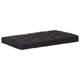 Cushion for pallets, black cotton, 120x80x10 cm by , Cushions for chairs and sofas - Ref: Foro24-48674, Price: 58,72 €, Disco...