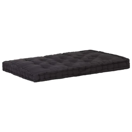 Cushion for pallets, black cotton, 120x80x10 cm by , Cushions for chairs and sofas - Ref: Foro24-48674, Price: 58,72 €, Disco...