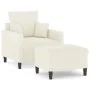 Sessel mit Hocker aus cremefarbenem Samt, 60 cm. von , Sofas - Ref: Foro24-3201105, Preis: 204,71 €, Rabatt: %