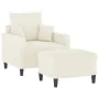 Sessel mit Hocker aus cremefarbenem Samt, 60 cm. von , Sofas - Ref: Foro24-3201105, Preis: 204,71 €, Rabatt: %