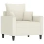 Sessel mit Hocker aus cremefarbenem Samt, 60 cm. von , Sofas - Ref: Foro24-3201105, Preis: 204,71 €, Rabatt: %