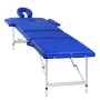 Folding three-section aluminum massage table in blue. by , massage tables - Ref: Foro24-110090, Price: 182,59 €, Discount: %