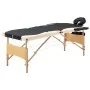 Folding massage table 3 zones wood black and beige by , massage tables - Ref: Foro24-110213, Price: 154,83 €, Discount: %