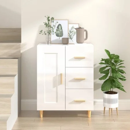 Hochglanzweißes Sperrholz-Sideboard 69,5 x 34 x 90 cm von vidaXL, Sideboards - Ref: Foro24-812228, Preis: 92,13 €, Rabatt: %