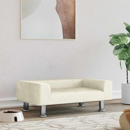 Cream velvet dog bed 70x45x26.5 cm by , Beds for dogs - Ref: Foro24-171924, Price: 76,91 €, Discount: %