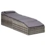Lounger with gray synthetic rattan cushion by , Loungers - Ref: Foro24-46540, Price: 246,85 €, Discount: %