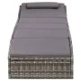 Lounger with gray synthetic rattan cushion by , Loungers - Ref: Foro24-46540, Price: 246,85 €, Discount: %
