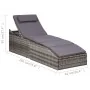 Lounger with gray synthetic rattan cushion by , Loungers - Ref: Foro24-46540, Price: 246,85 €, Discount: %