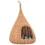 Katzenhaus mit Kissen und Tipi-Form aus natürlichem Weidenholz 40x60cm von , Katzenmöbel - Ref: Foro24-170777, Preis: 104,04 ...