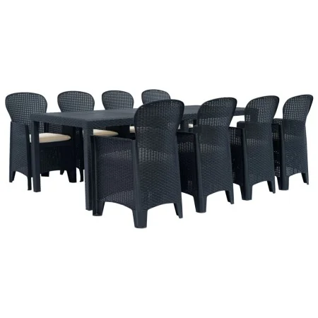Garden dining set, 9 pieces, plastic with anthracite rattan appearance. by , Garden sets - Ref: Foro24-276137, Price: 878,76 ...