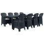 Garden dining set, 9 pieces, plastic with anthracite rattan appearance. by , Garden sets - Ref: Foro24-276137, Price: 878,76 ...
