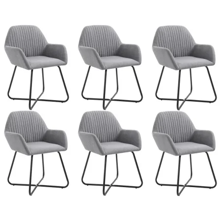Sillas de comedor 6 unidades de tela gris claro de , Sillas de comedor - Ref: Foro24-277095, Precio: 595,97 €, Descuento: %