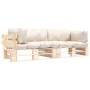 Garden pallet sofas 2 pieces with sand-colored pine wood cushions by , Outdoor sofas - Ref: Foro24-277483, Price: 262,98 €, D...