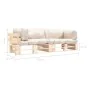 Garden pallet sofas 2 pieces with sand-colored pine wood cushions by , Outdoor sofas - Ref: Foro24-277483, Price: 262,98 €, D...