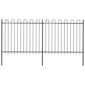 Garden fence with black steel arrowhead tips 3.4x1.5 m by , fence panels - Ref: Foro24-277675, Price: 157,66 €, Discount: %