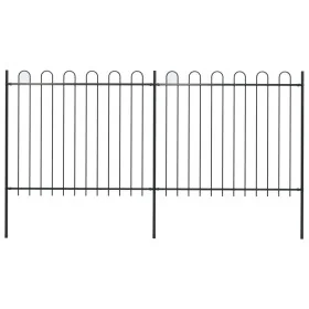 Gartentor mit Spitzen aus schwarzem Stahlring 3,4x1,5 m von , Zaunpaneele - Ref: Foro24-277675, Preis: 157,66 €, Rabatt: %