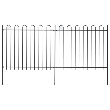 Gartentor mit Spitzen aus schwarzem Stahlring 3,4x1,5 m von , Zaunpaneele - Ref: Foro24-277675, Preis: 167,54 €, Rabatt: %