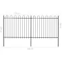 Gartentor mit Spitzen aus schwarzem Stahlring 3,4x1,5 m von , Zaunpaneele - Ref: Foro24-277675, Preis: 167,54 €, Rabatt: %