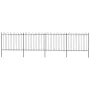 Garden fence with black steel hoop spikes 6.8x1.5 m by , fence panels - Ref: Foro24-277677, Price: 324,46 €, Discount: %