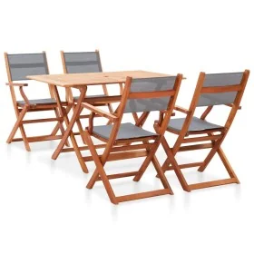5-piece solid eucalyptus wood dining set for garden in gray color. by , Garden sets - Ref: Foro24-278907, Price: 399,36 €, Di...