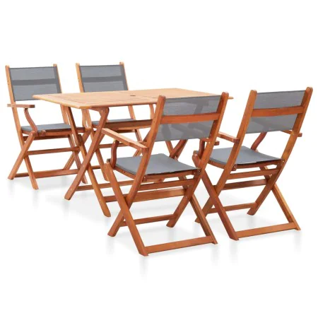 5-piece solid eucalyptus wood dining set for garden in gray color. by , Garden sets - Ref: Foro24-278907, Price: 399,36 €, Di...