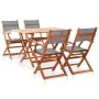 5-piece solid eucalyptus wood dining set for garden in gray color. by , Garden sets - Ref: Foro24-278907, Price: 399,36 €, Di...