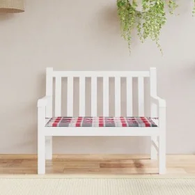 Garden bench cushion in red checkered Oxford fabric 100x50x3cm by , Cushions for chairs and sofas - Ref: Foro24-314078, Price...