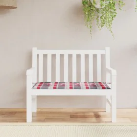 Gartenbankkissen aus kariertem rotem Oxford-Stoff 100x50x3cm. von , Kissen für Stühle und Sofas - Ref: Foro24-314078, Preis: ...