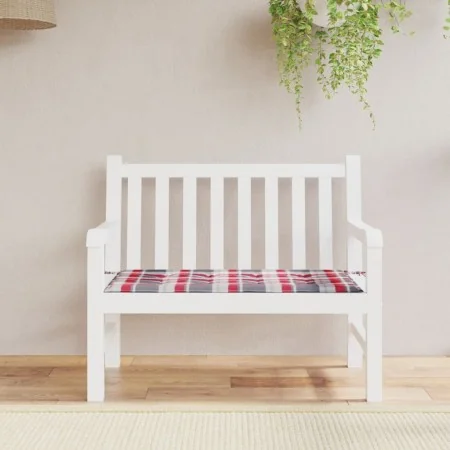 Garden bench cushion in red checkered Oxford fabric 100x50x3cm by , Cushions for chairs and sofas - Ref: Foro24-314078, Price...