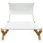 Liegestuhl mit Baldachin aus massivem gebogenem Holz in Creme 165x203x126 cm von , Betten im Freien - Ref: Foro24-313953, Pre...