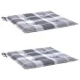 Garden chair cushions 2 pcs gray checkered fabric 50x50x3 cm by , Cushions for chairs and sofas - Ref: Foro24-314071, Price: ...