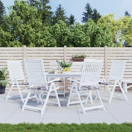 Gartenstuhlkissen 6 Stück, kariertes graues Gewebe, 50x50x3 cm. von , Kissen für Stühle und Sofas - Ref: Foro24-314073, Preis...