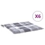 Garden chair cushions 6 pcs gray checkered fabric 50x50x3 cm by , Cushions for chairs and sofas - Ref: Foro24-314073, Price: ...