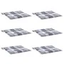 Garden chair cushions 6 pcs gray checkered fabric 50x50x3 cm by , Cushions for chairs and sofas - Ref: Foro24-314073, Price: ...