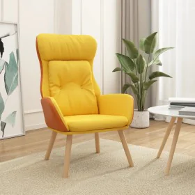 Mustard yellow fabric and PVC recliner. by , Armchairs - Ref: Foro24-341308, Price: 101,49 €, Discount: %