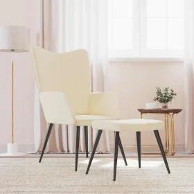 Entspannungsstuhl mit cremefarbenem Stoff-Fußhocker. von , Sessel - Ref: Foro24-327954, Preis: 118,93 €, Rabatt: %